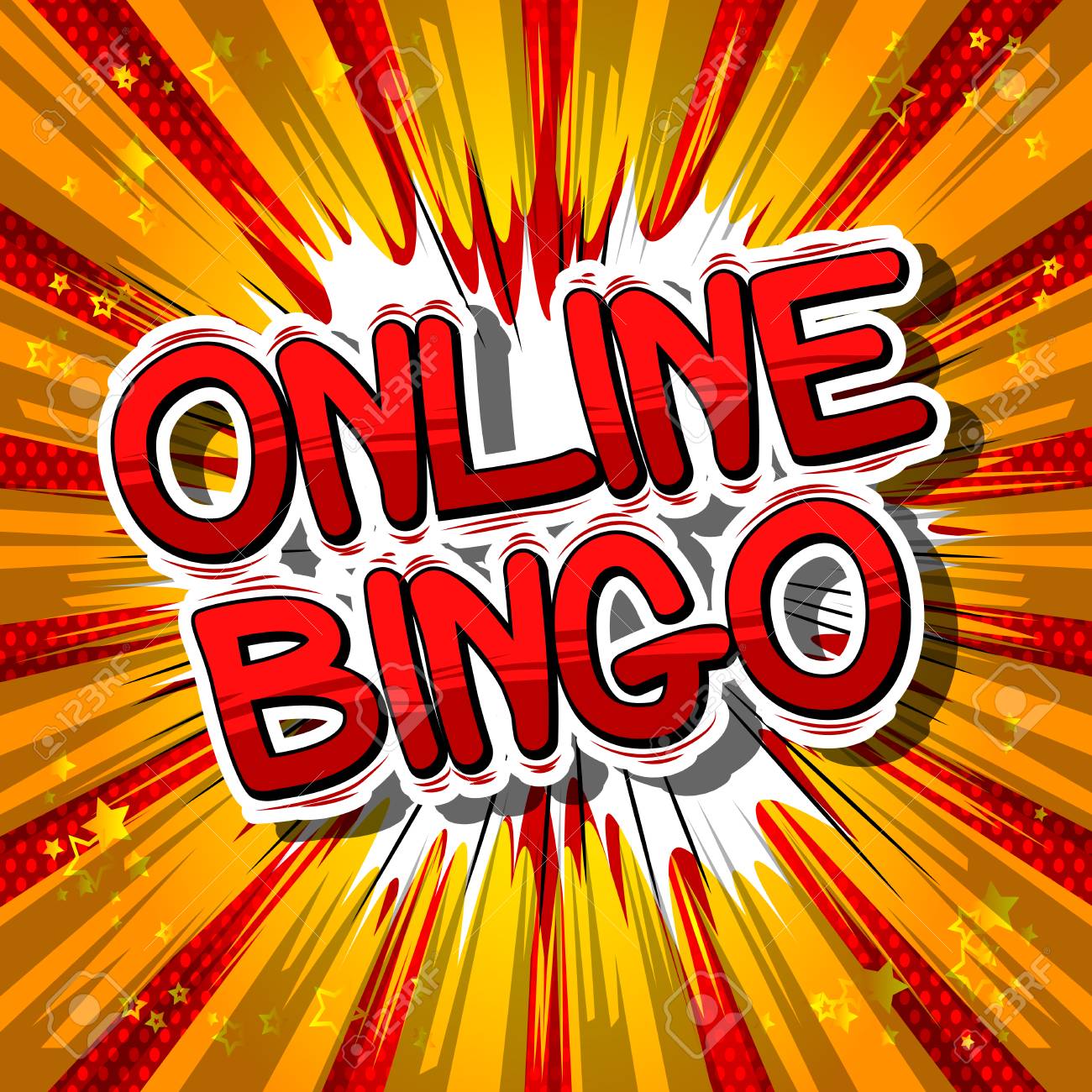 online bingo comic book style word on abstract background online word style