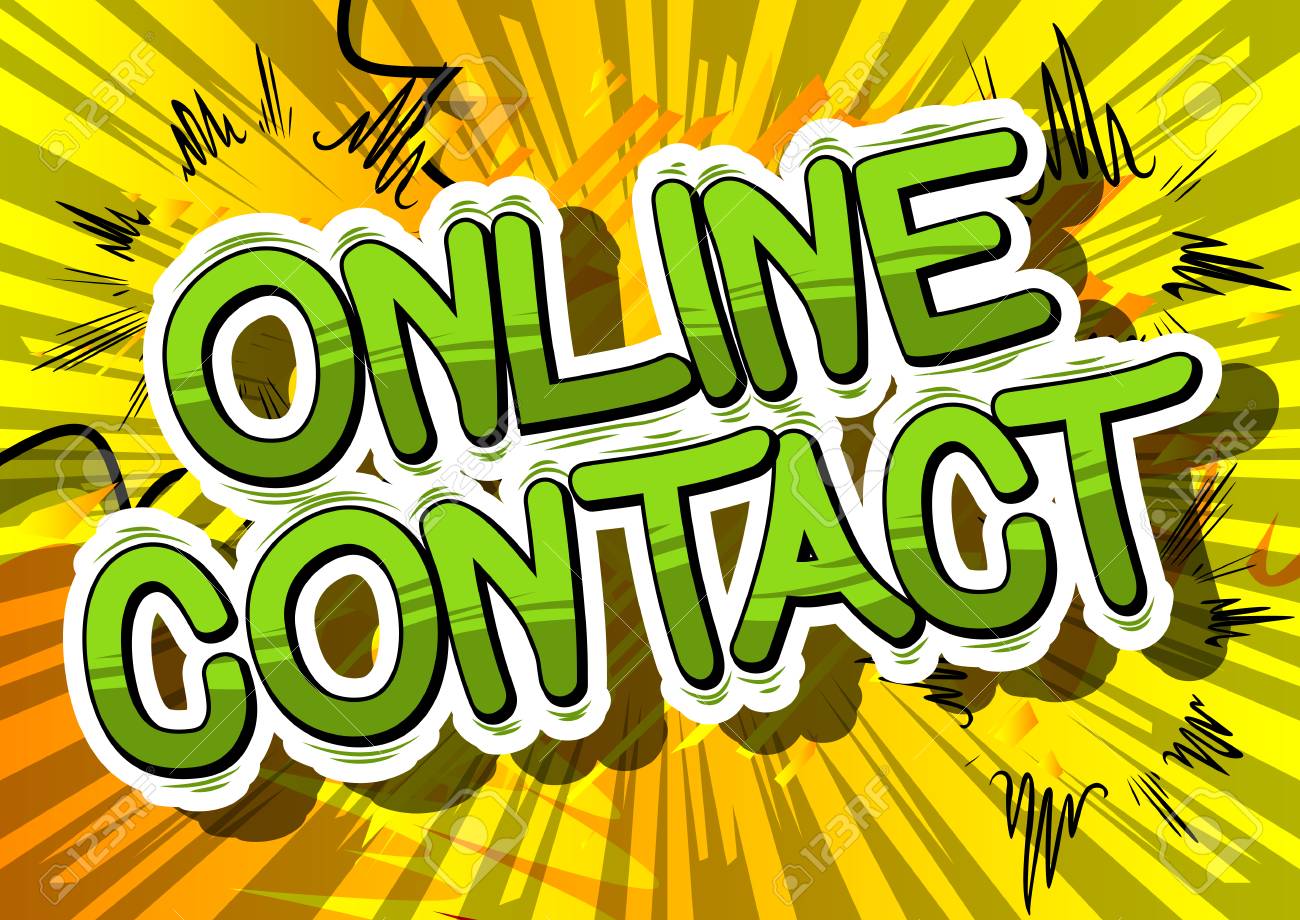 online contact comic book style word on abstract background online word style