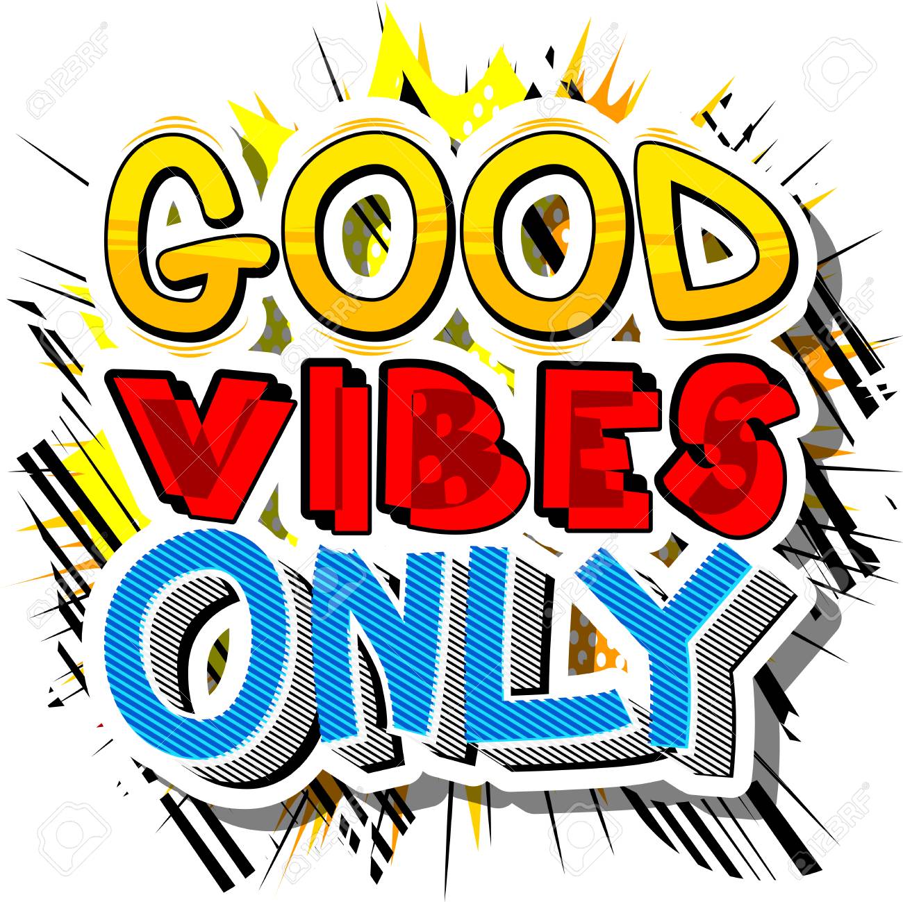 good vibes only vector