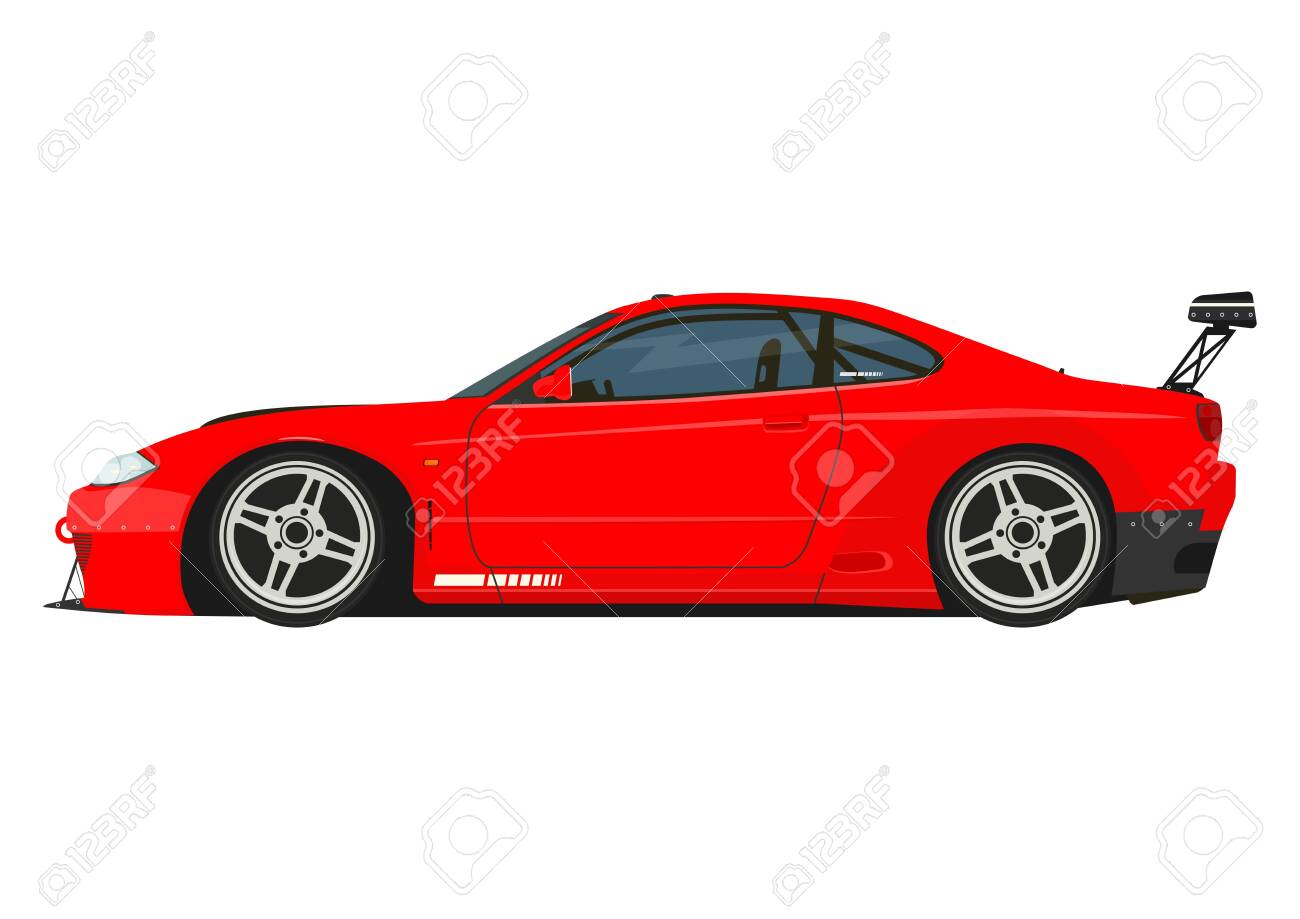 Premium Vector, Drift car illustration