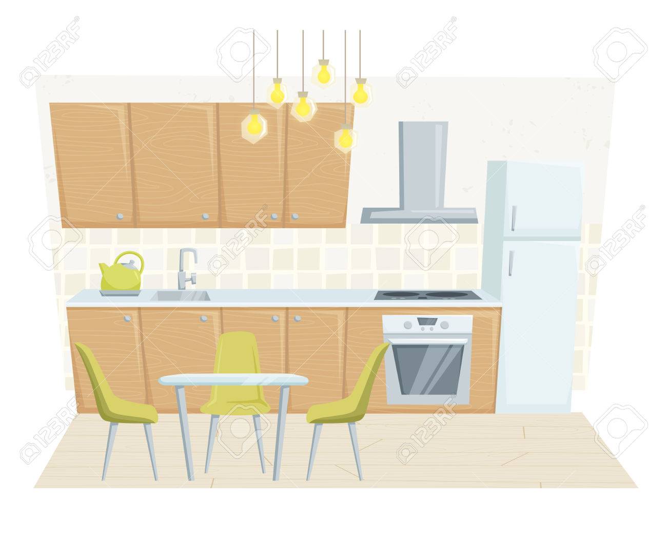 Entre Cocina Con Muebles Y La Decoración En Estilo Moderno. Cocina ... Entre Cocina Con Muebles Y La Decoración En Estilo Moderno. Cocina ...