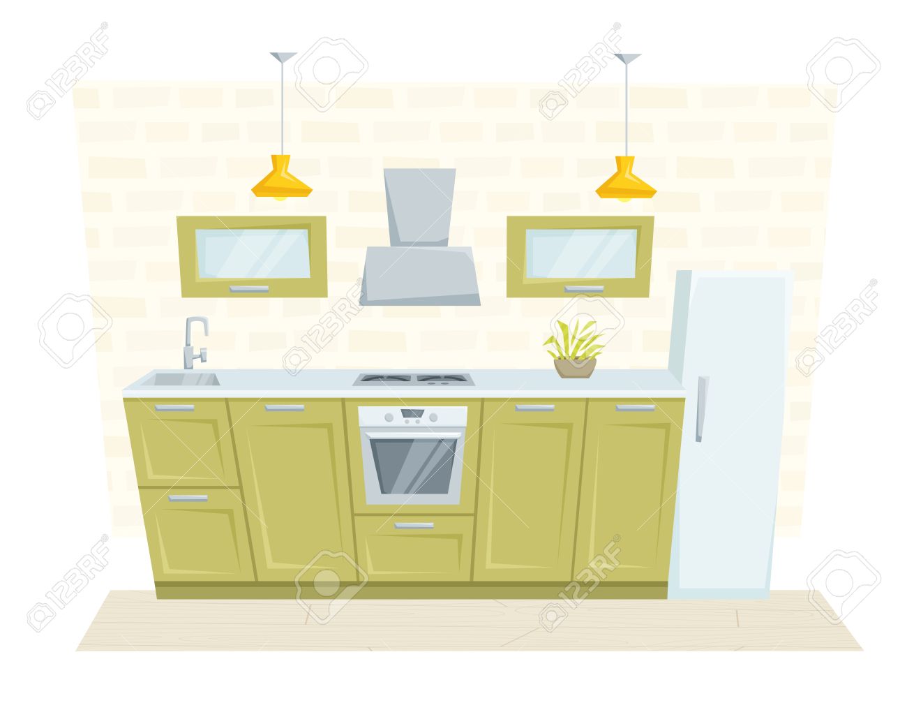 Entre Cocina Con Muebles Y La Decoración De Estilo Loft. Cocina ... Entre Cocina Con Muebles Y La Decoración De Estilo Loft. Cocina ...