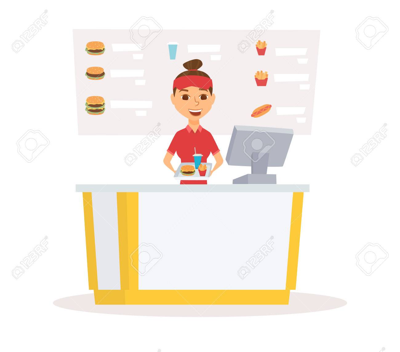 Fast Food Worker Stock Photo Picture And Royalty Free Image