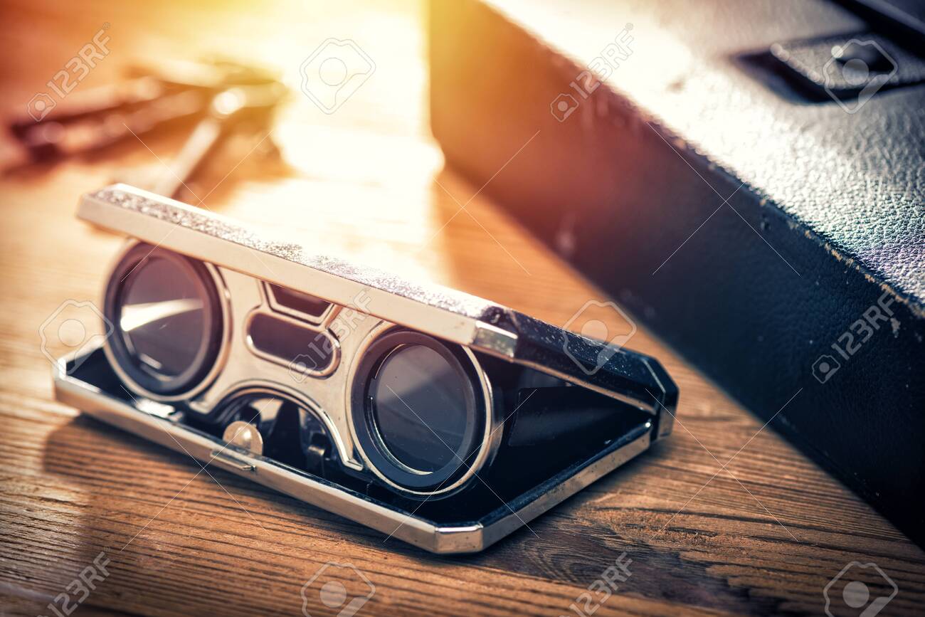 vintage folding opera glasses