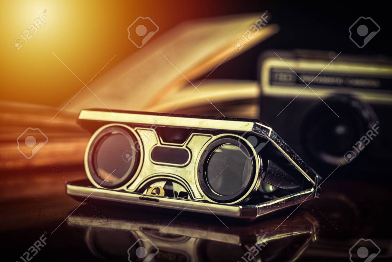 vintage folding opera glasses