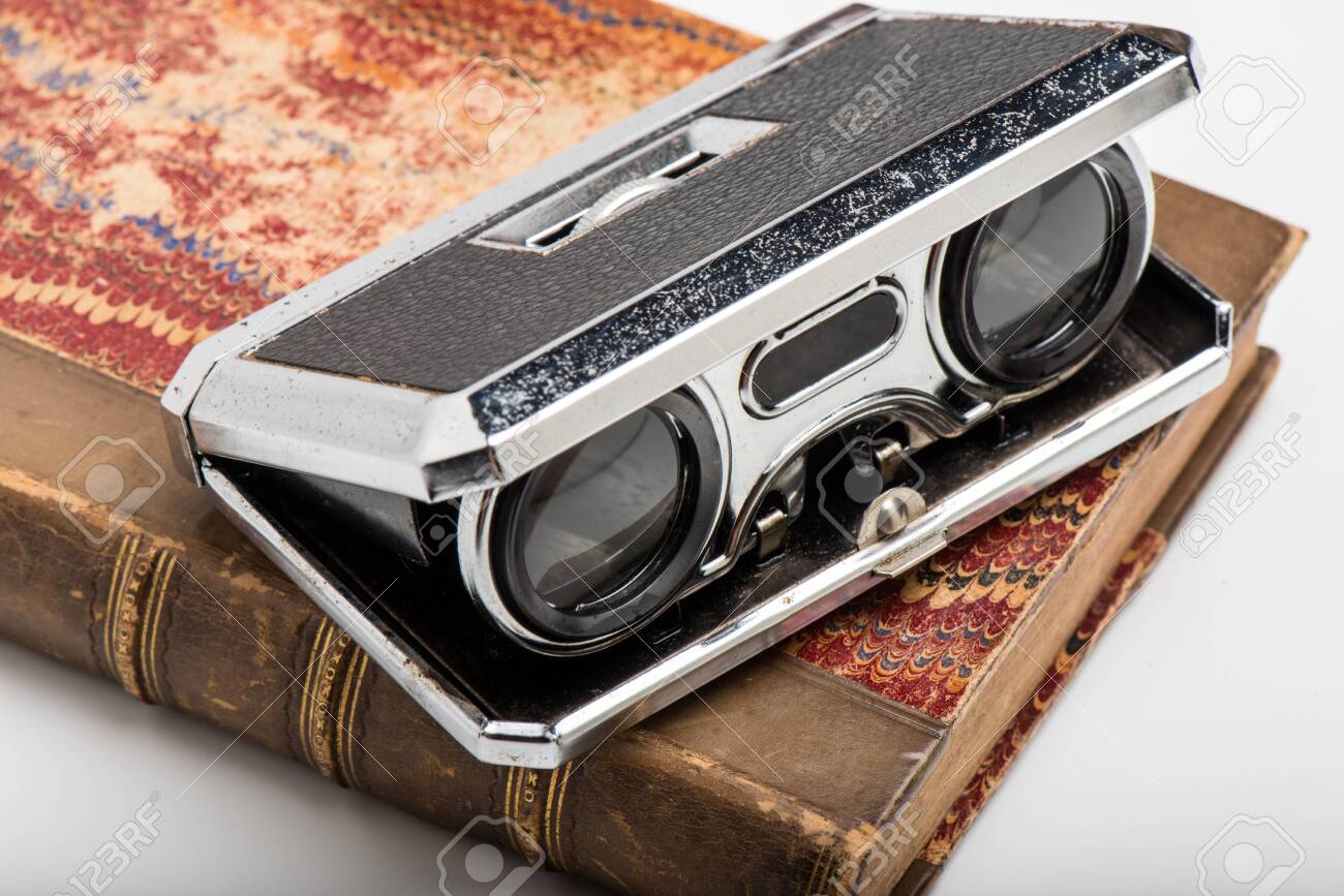 vintage folding opera glasses