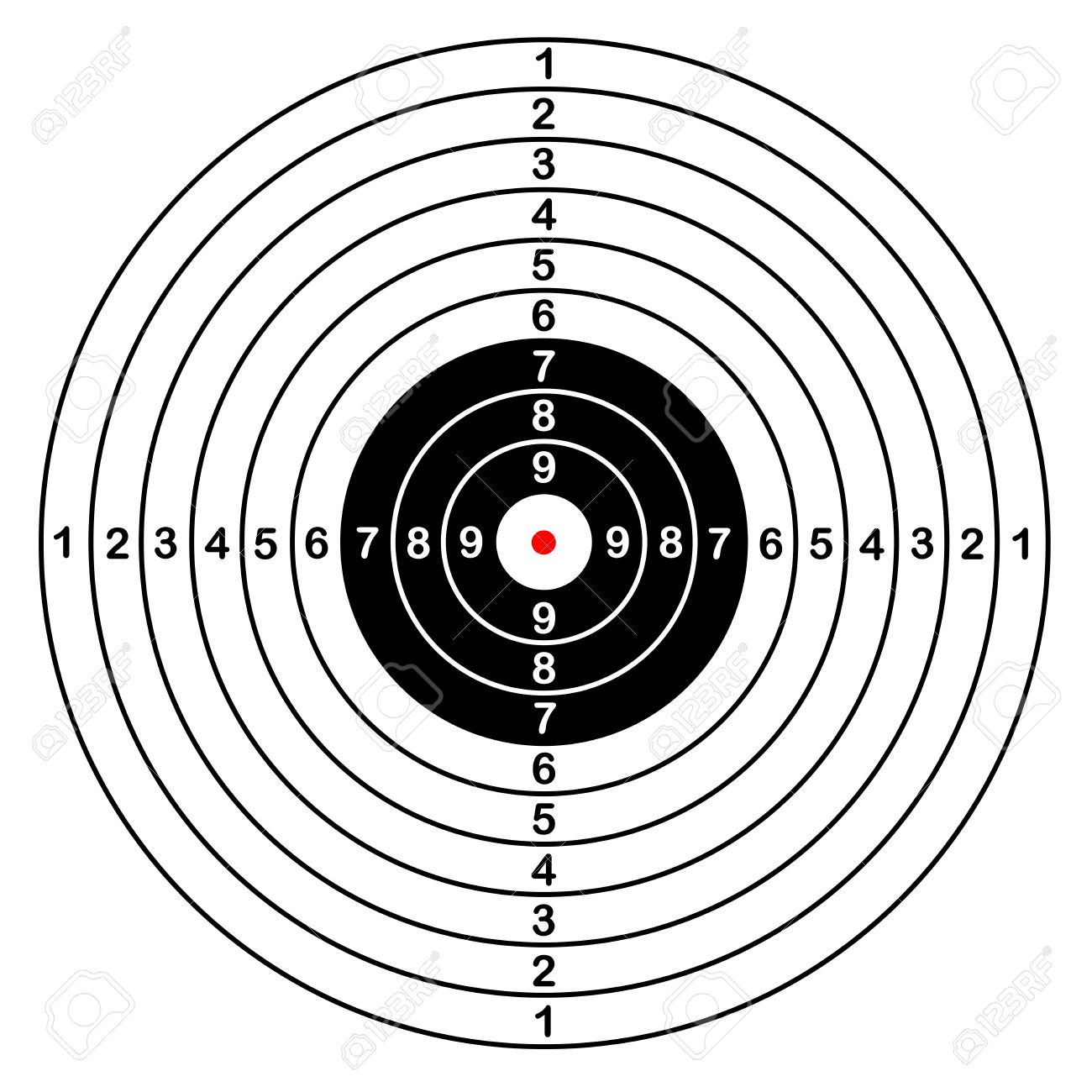 blank template for sport target vector shooting competition target template