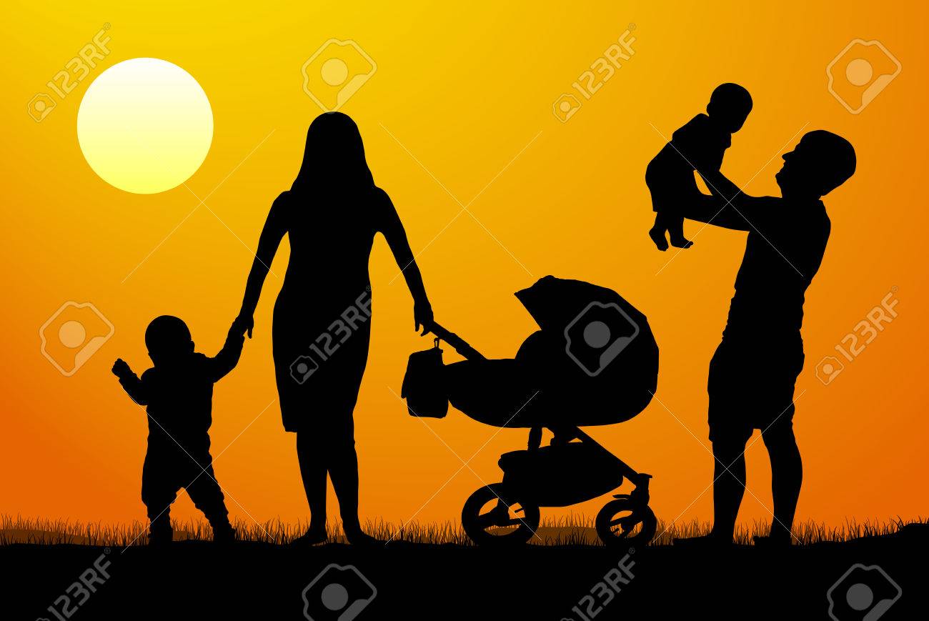 Happy Family Silhouette Vector Royalty Free Cliparts Vectors And Stock Illustration Image 70032817