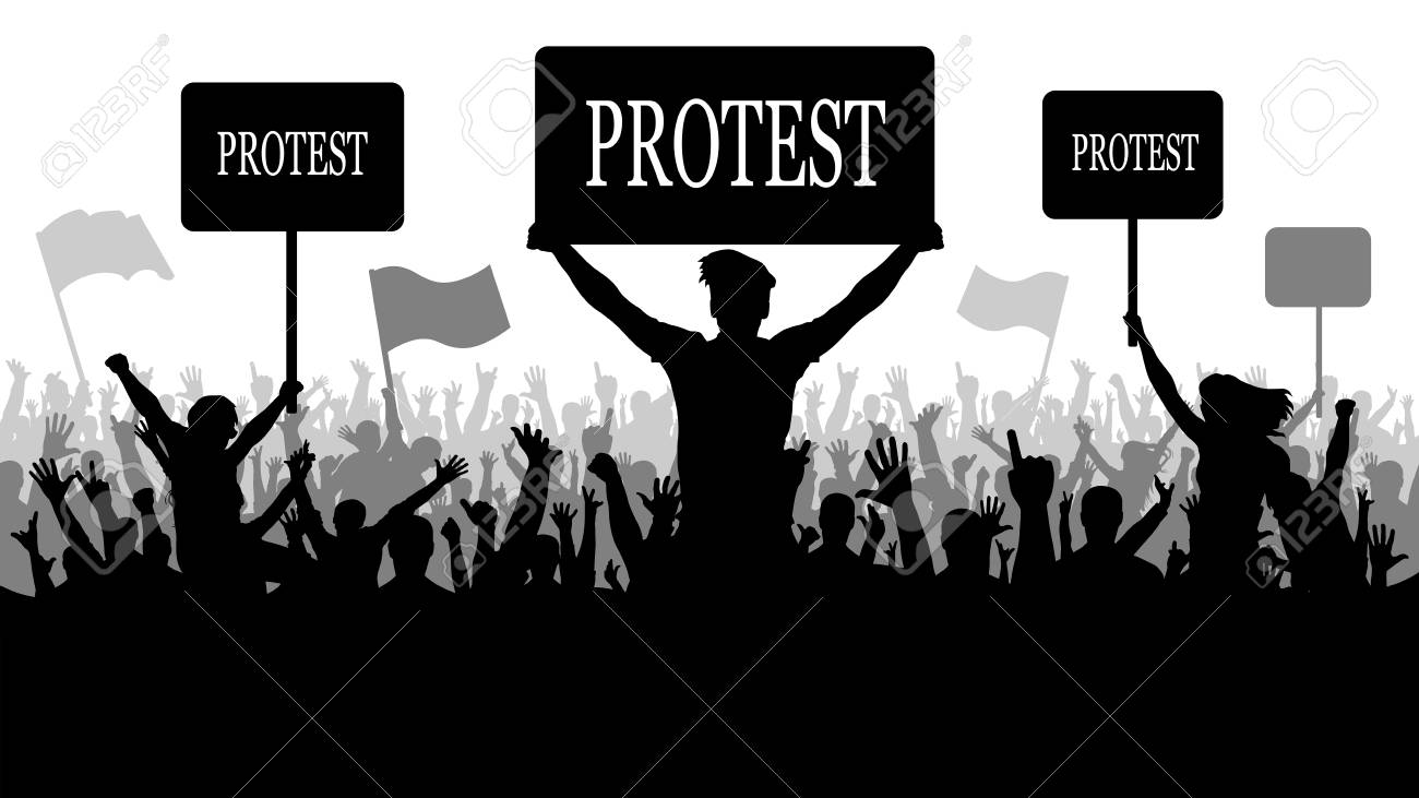 Silhouette Crowd Of People Protesters Protest Conflict Revolution Royalty Free Cliparts Vectors And Stock Illustration Image 89820376