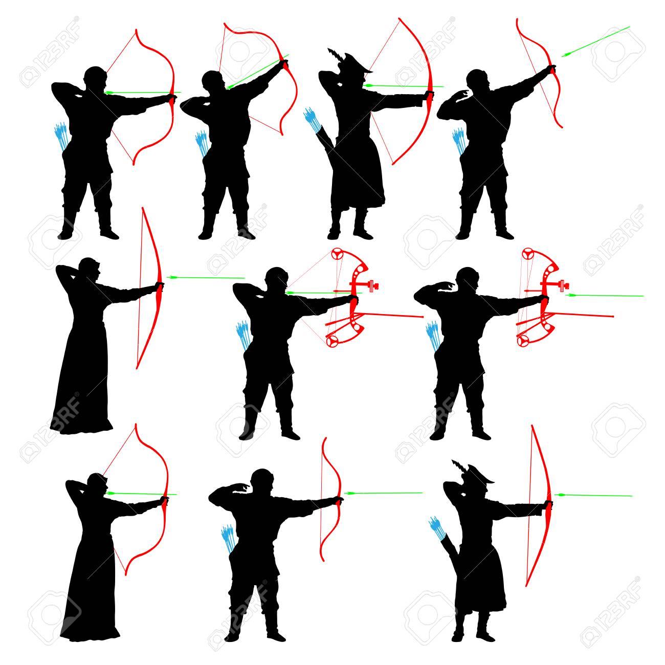 Bogenschutze Silhouette Lizenzfrei Nutzbare Vektorgrafiken Clip Arts Illustrationen Image 89821776