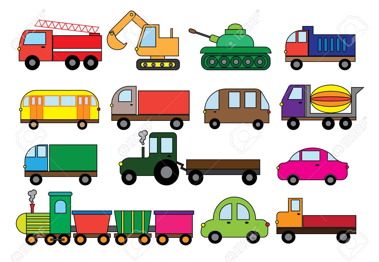 Transport Cartoon Set Surface Modes Of Transport Car Bus Royalty Free Cliparts Vectors And Stock Illustration Image 96153487