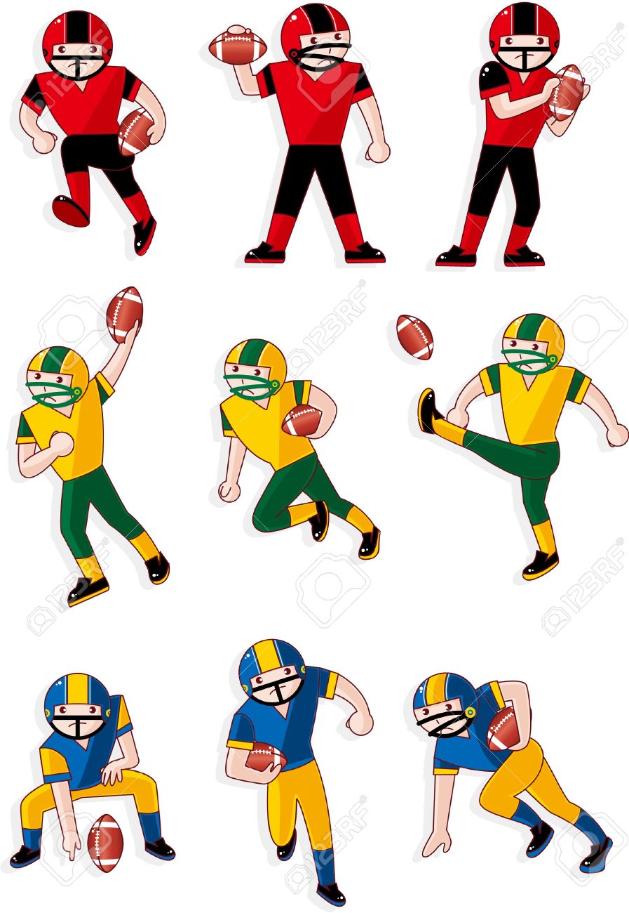 cartoon football player icon stock vector 8579335