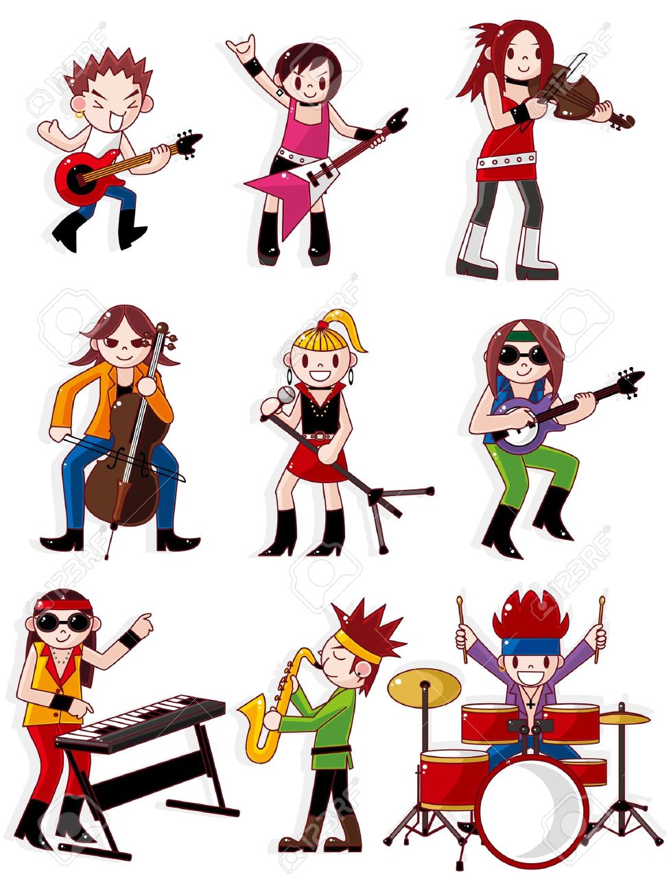 cartoon rock band icon royalty free cliparts vectors and stock illustration image 8598839 cartoon rock band icon