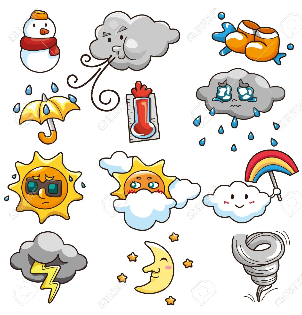 cartoon weather icon royalty free cliparts vectors and stock