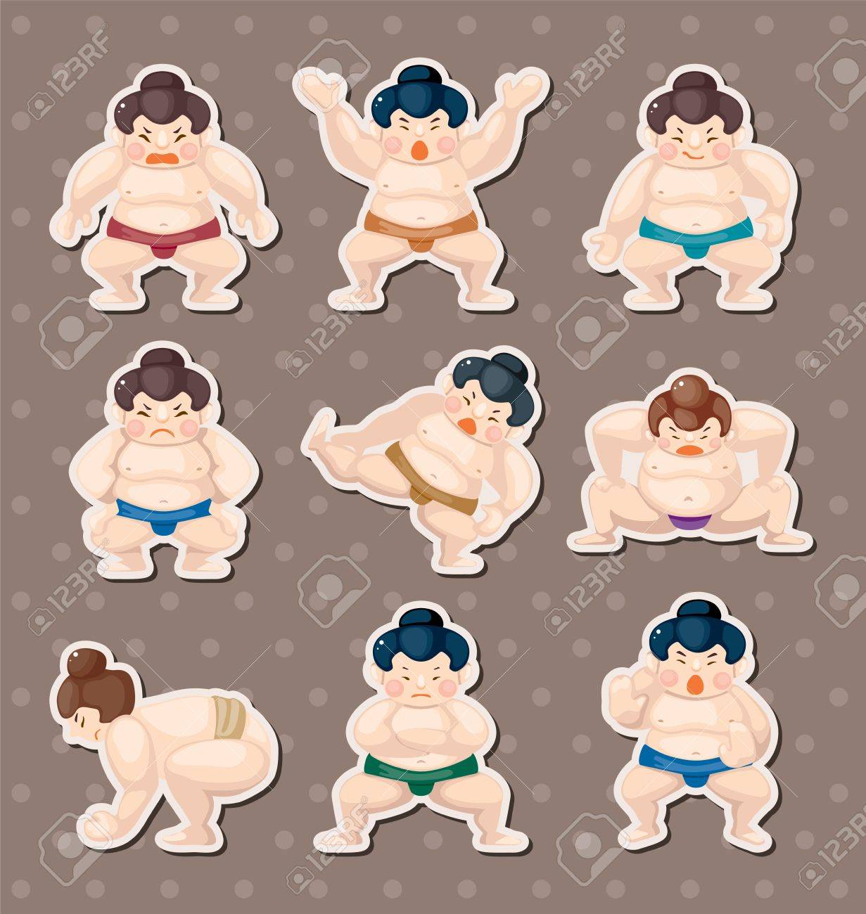 相撲選手のステッカーのイラスト素材 ベクタ Image