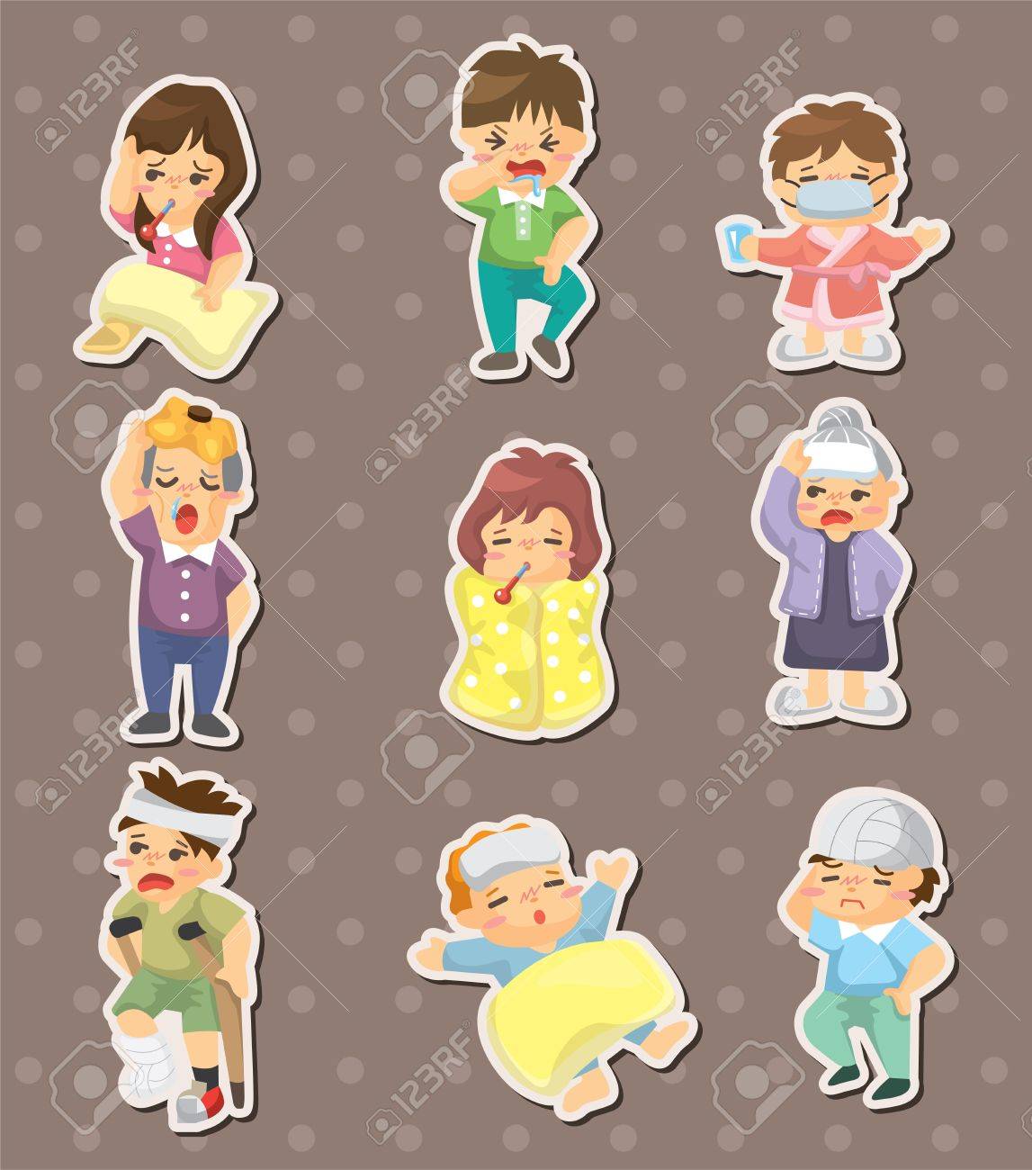 sick character stickers royalty