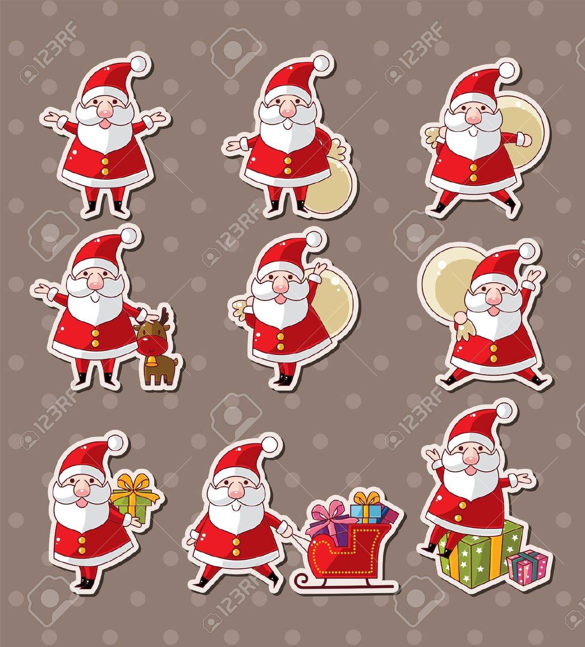 Cartoon Santa Claus Christmas Stickers 