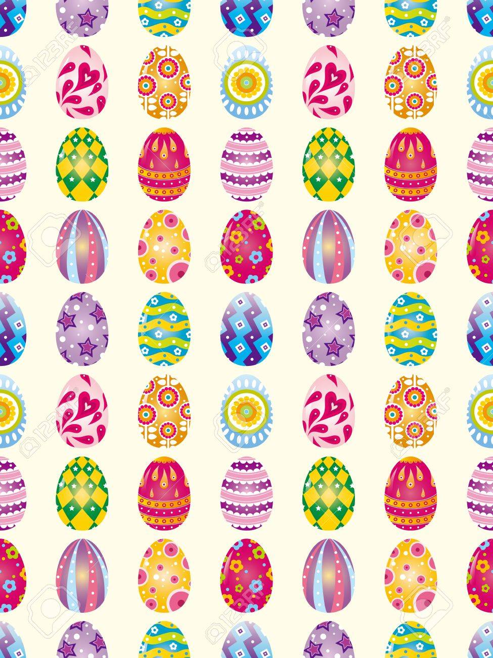 seamless easter egg pattern cartoon vector illustration royalty free