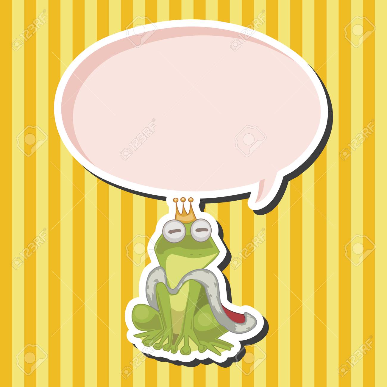 カエルの王子のテーマの要素のイラスト素材 ベクタ Image カエルの王子のテーマの要素のイラスト素材 ベクタ Image
