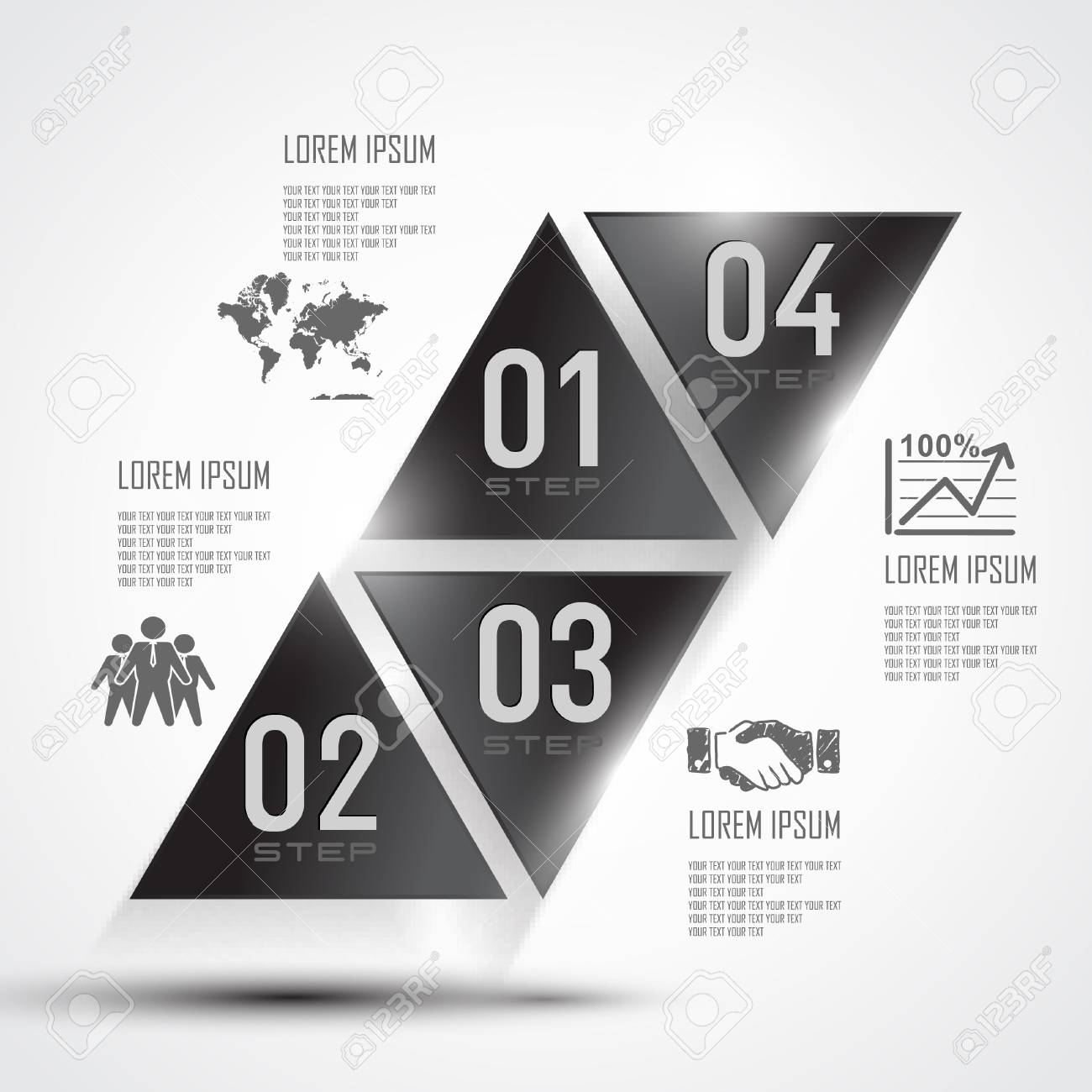 modern design for business 3d triangle info graphic vector