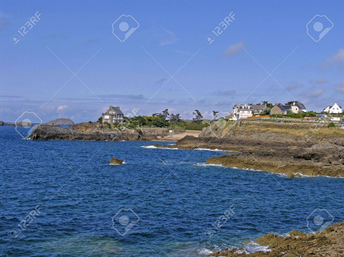 Haus Am Meer Roth Neuf Bretagne Frankreich Lizenzfreie Fotos