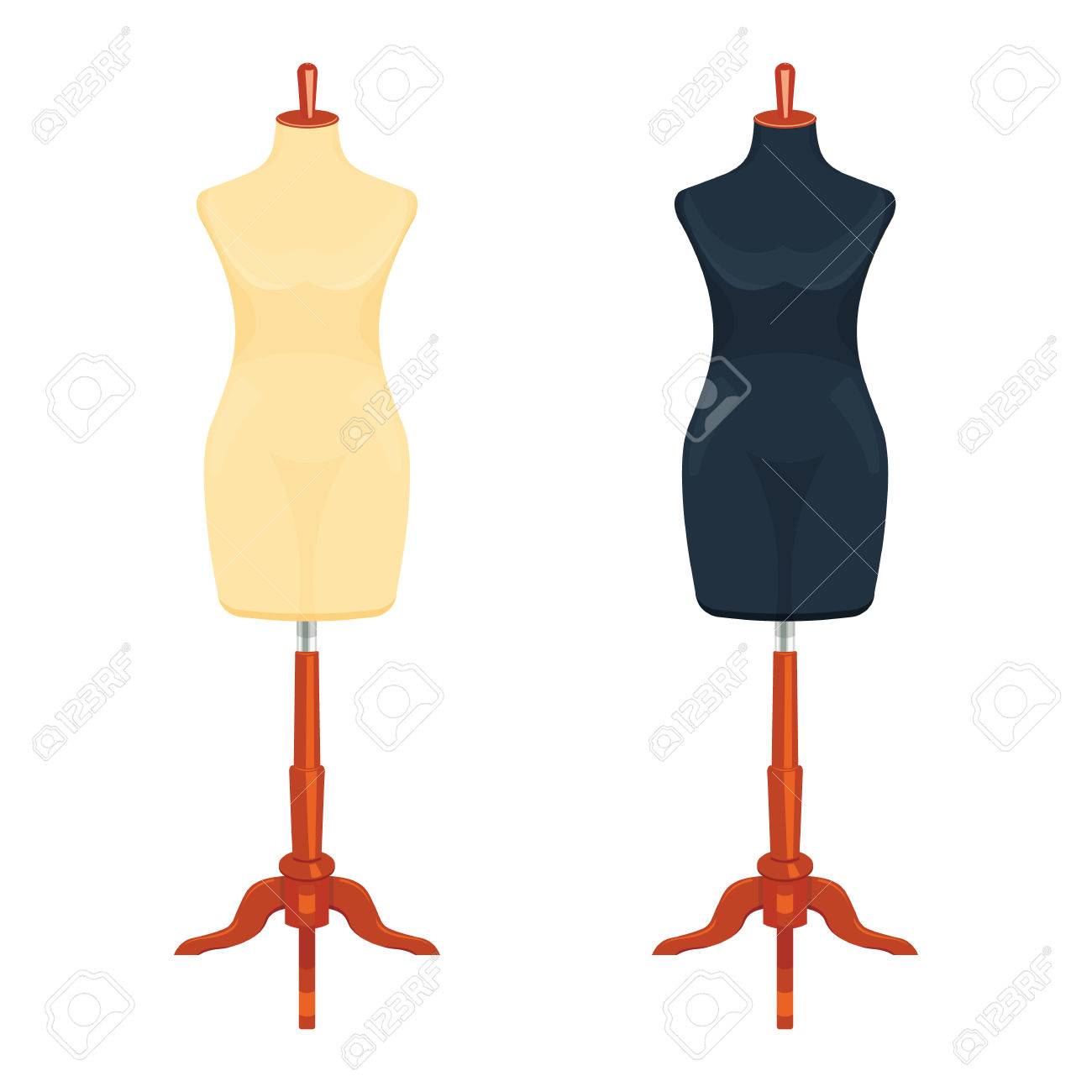 sewing mannequin illustration isolated