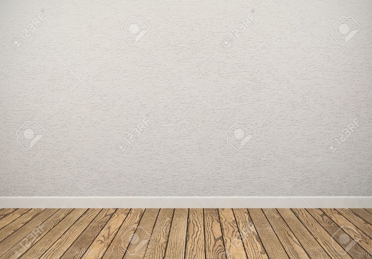 白い壁と木製の床と空の部屋 の写真素材 画像素材 Image