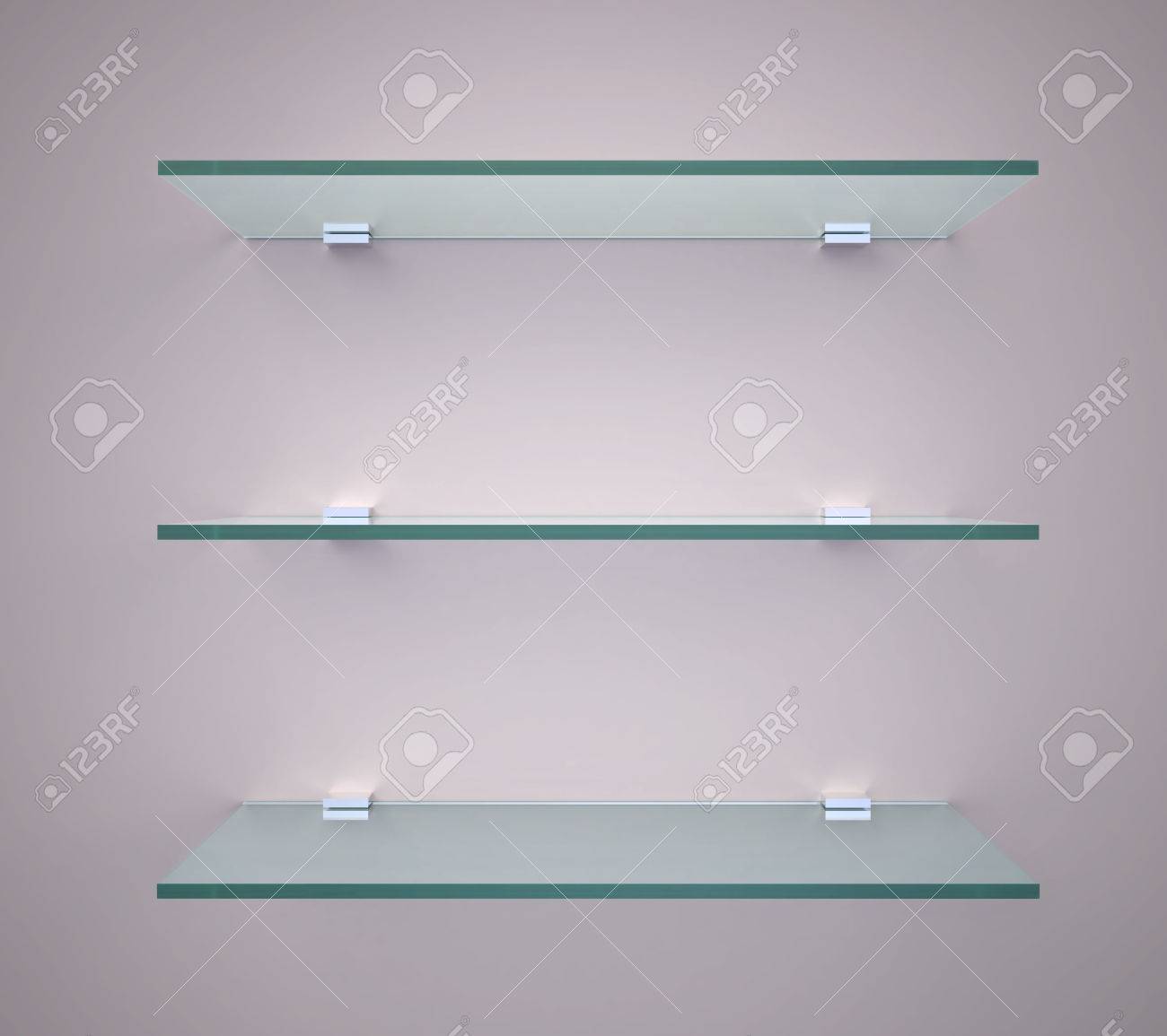 Estantes De Vidrio Vacios En Una Pared Fotos Retratos Imagenes Y