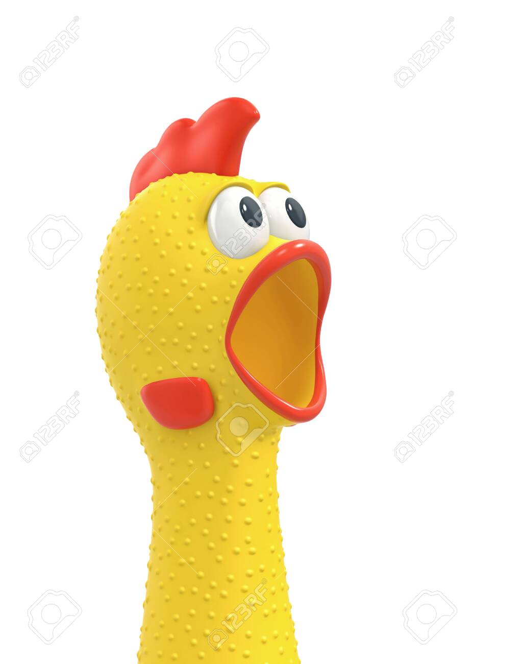 Surprised Rubber Chicken Chiken Head Close Up Isolated On White Stock  Photo Picture And Royalty Free Image Image 146448209