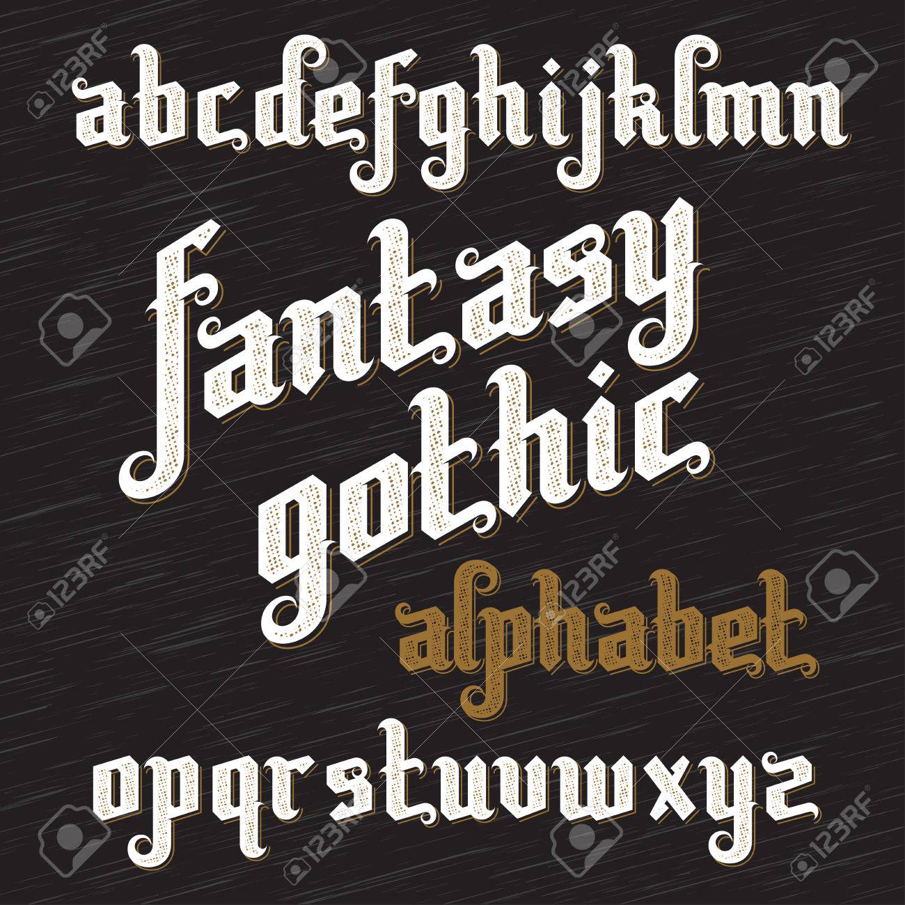 ファンタジー ゴシック フォントです のイラスト素材 ベクタ Image