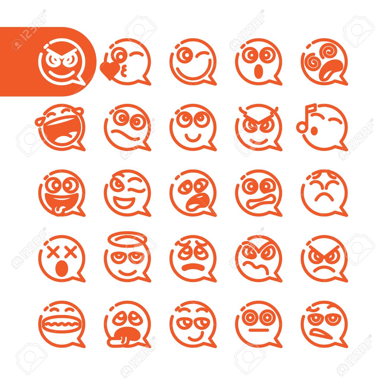 Premium Vector Set of chat speech bubble with smile emoji in a flat design