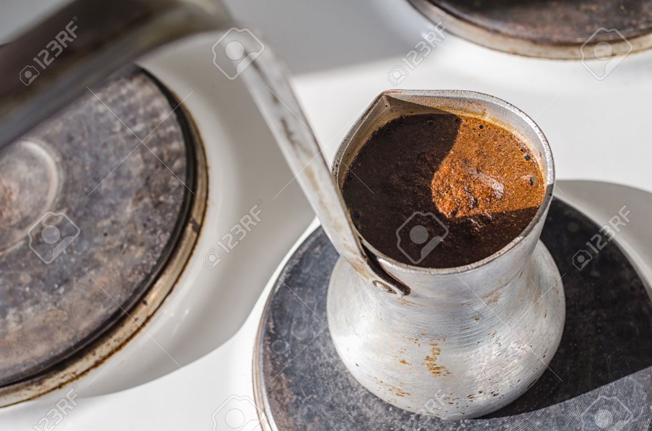 Turkish coffee on electric stove