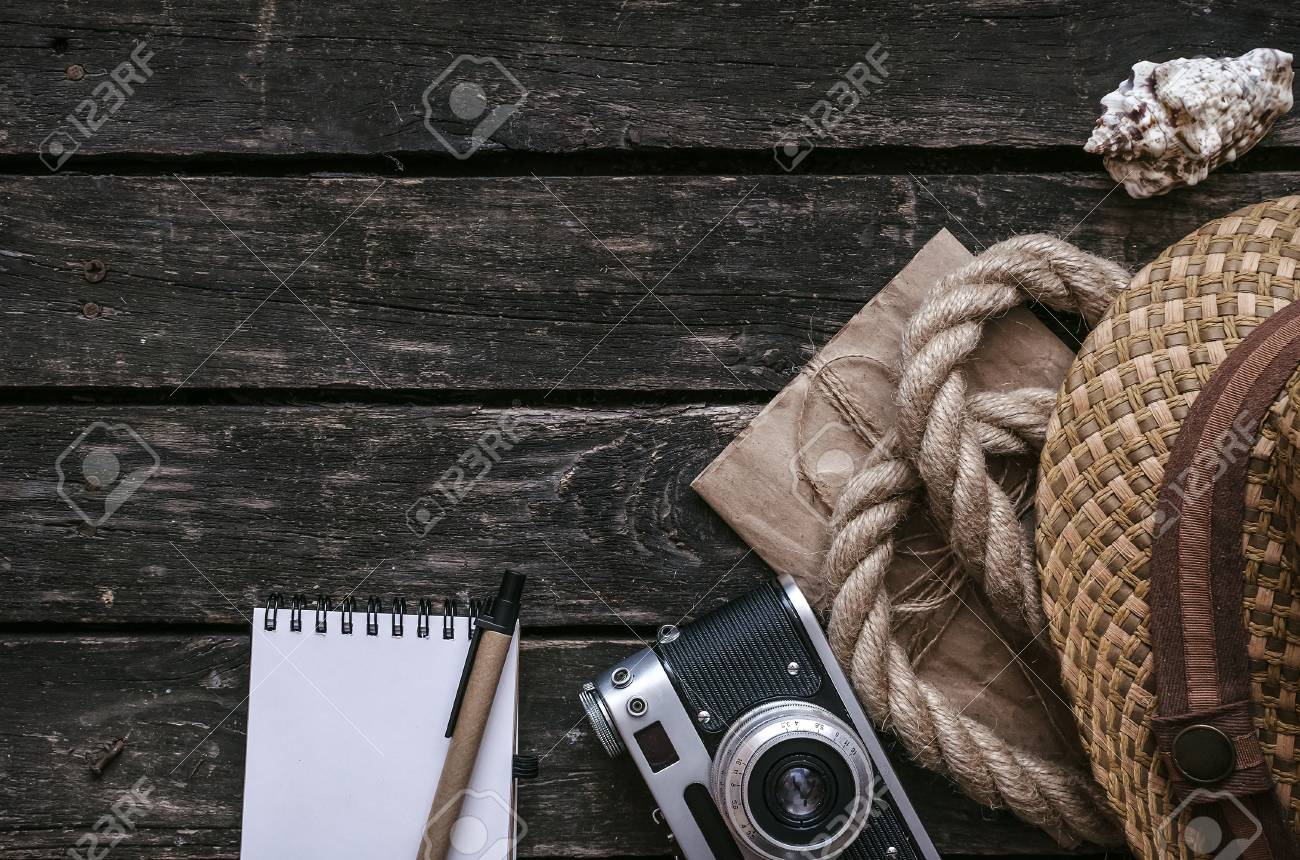 blank tourist or adventurer note pad travel to do list notepad