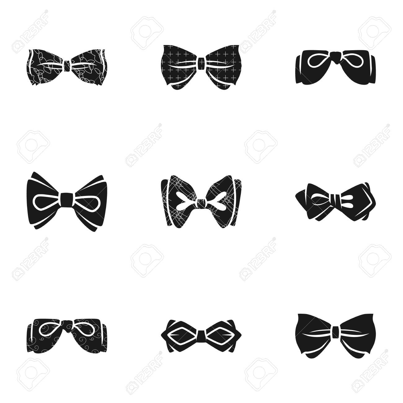 White Bow Tie with Black Music Design