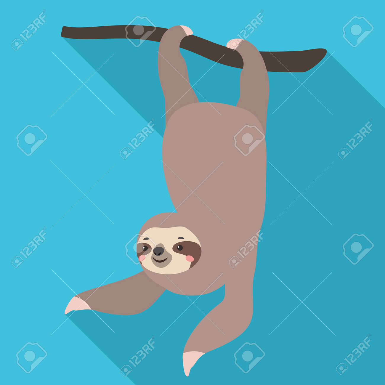 ナマケモノの足の木のアイコン、フラットスタイルの写真素材・画像素材 Image 159358822