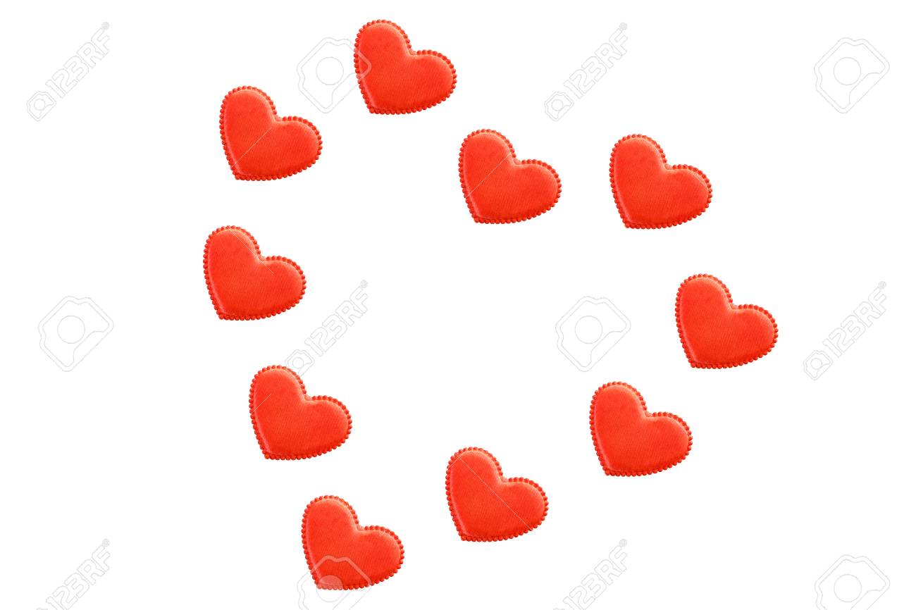 Herz Herzen Herz Des Kleinen Roten Herzen Stoff Isoliert Auf Einem Weissen Hintergrund Lizenzfreie Fotos Bilder Und Stock Fotografie Image 50564040