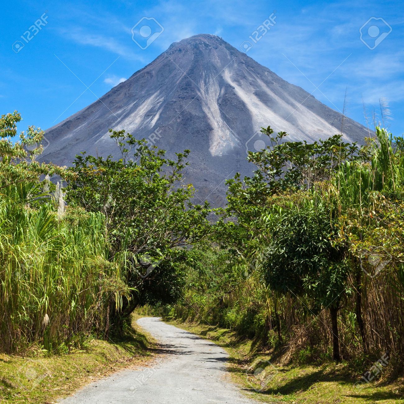 Un Camino De Tierra Que Conduce A La Parte Activa Del Volcán Arenal, Costa  Rica Fotos, Retratos, Imágenes Y Fotografía De Archivo Libres De Derecho.  Image 14892673.