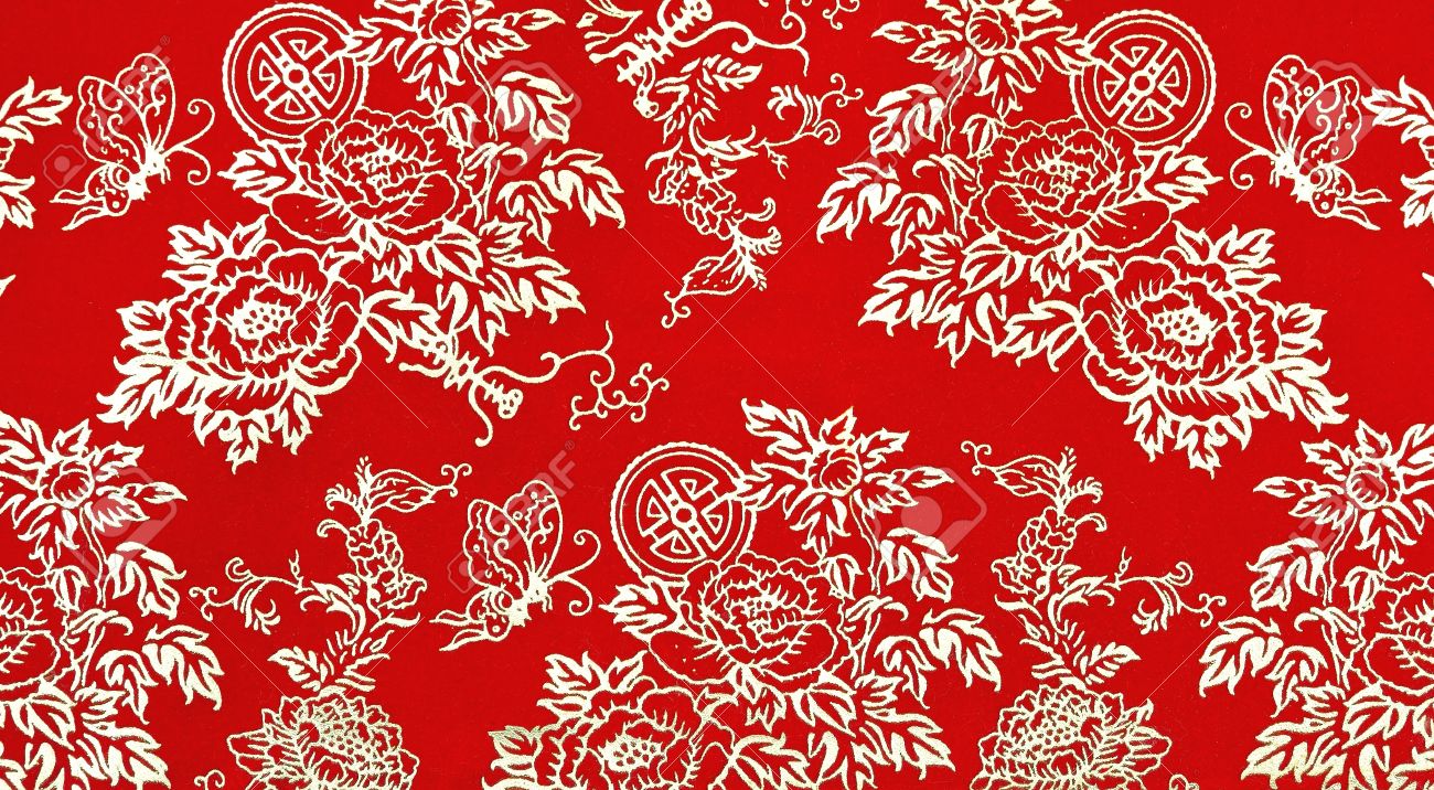 red floral print