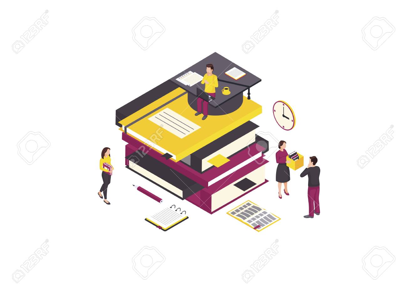 class,.. isometric education illustration. color vector Online E Online E isometric class,.. education illustration. vector color