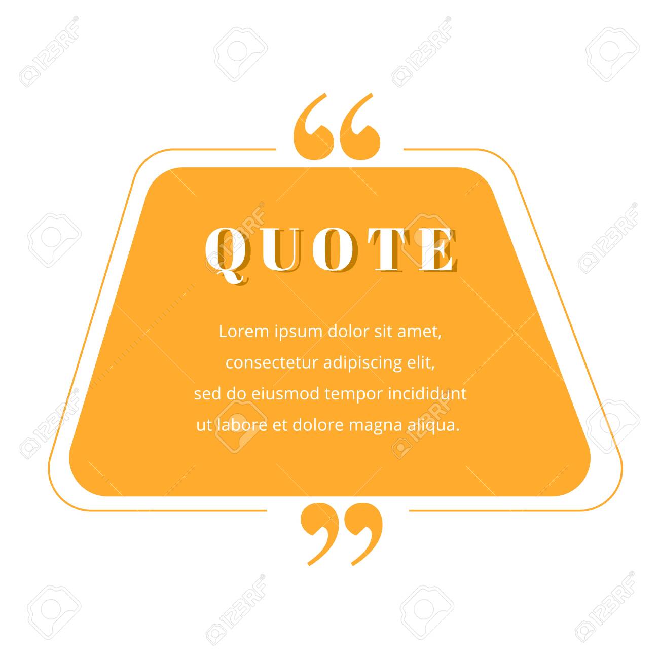 Quote Blank Frame Vector Template Orange Gradient Speech Bubble Royalty Free Cliparts Vectors And Stock Illustration Image