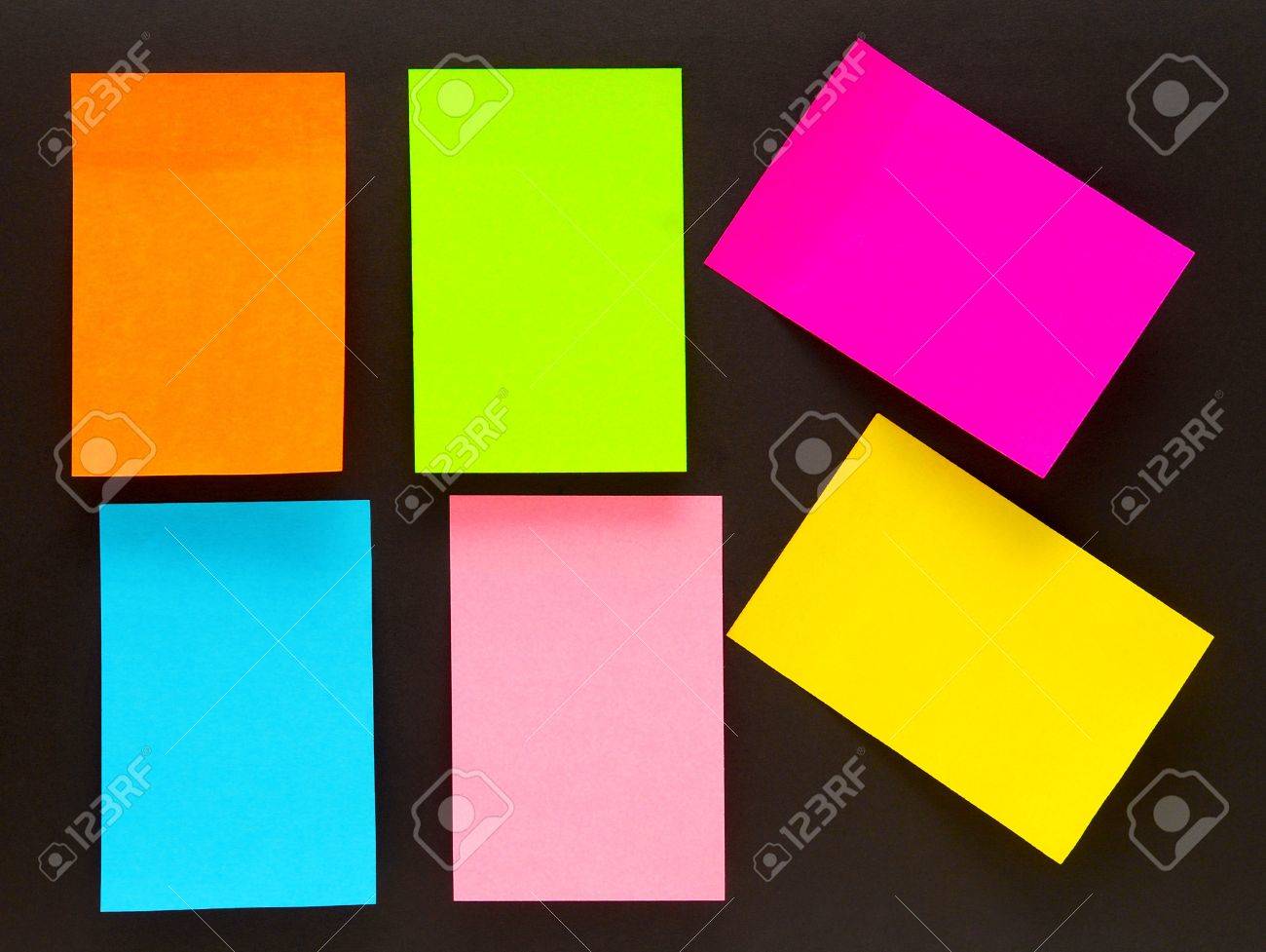 an empty color sticky notes on black stock photo picture and