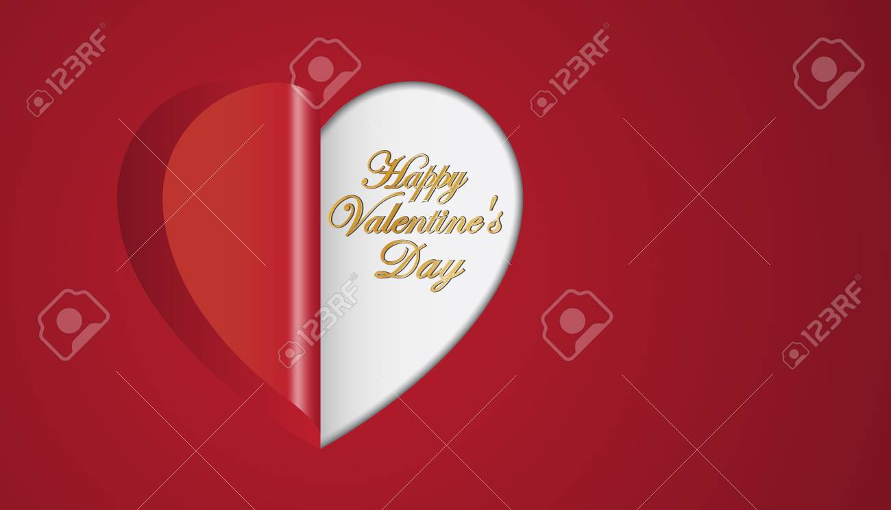 red paper hearts folding valentines day greeting card royalty free folding heart card