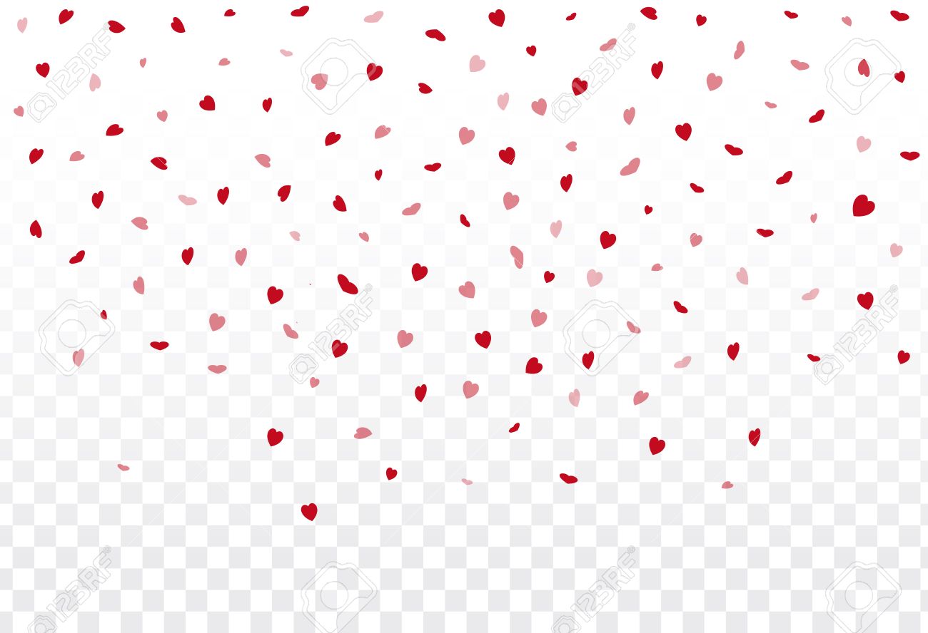 バレンタインの日 心紙吹雪背景の形の白い背景の上の赤いハート花びら のイラスト素材 ベクタ Image