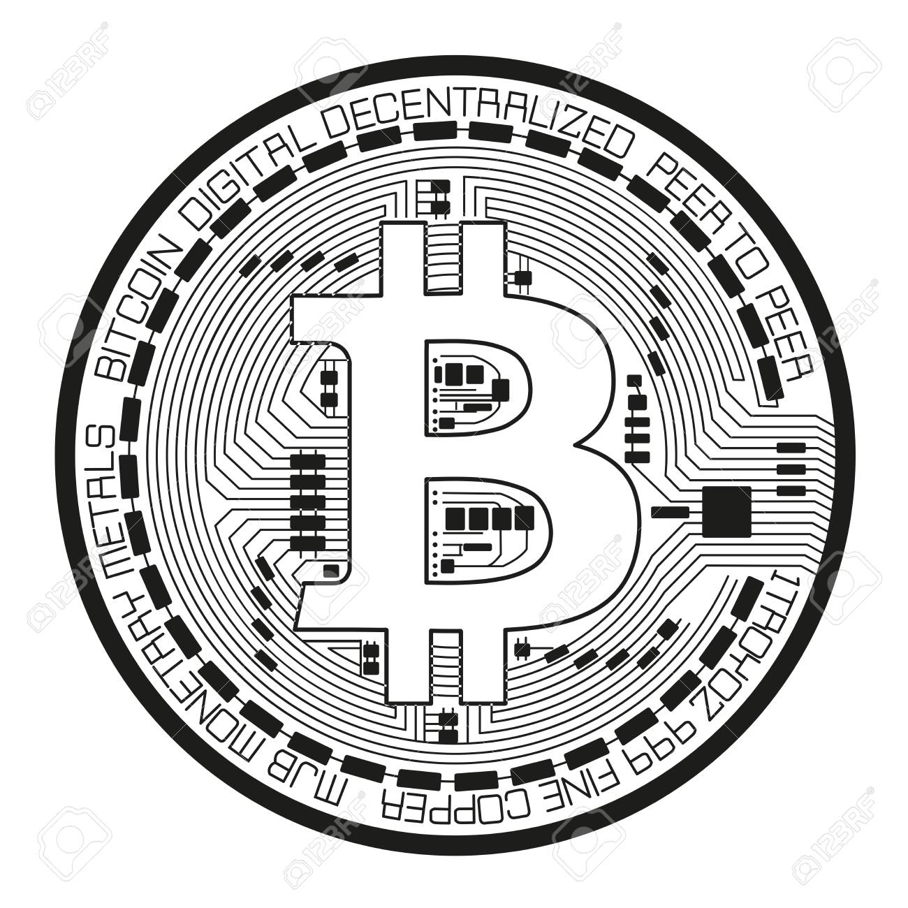 Schwarze Währung Der Kryptowährung Mit Dem Schwarzen Fehlenden Bitcoin-Symbol  Auf Der Vorderseite Lokalisiert Auf Weißem Hintergrund. Vektorillustration  Lizenzfrei nutzbare SVG, Vektorgrafiken, Clip Arts, Illustrationen. Image  95388409.