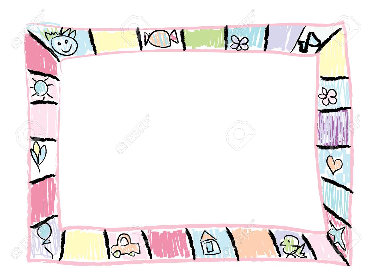 Color Doodles Frames Stock Photo, Picture and Royalty Free Image. Image  63769043.