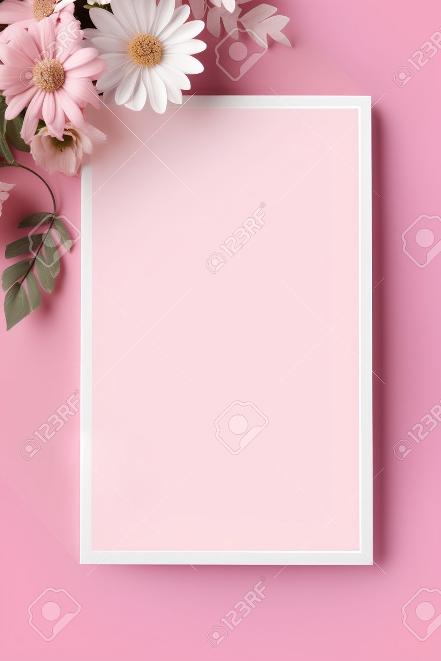 Flowers Composition. Frame Made Of Pink Flowers On Pastel Pink Background.  Flat Lay, Top View, Copy Space Free Image and Photograph 207069768., image size:867x1300