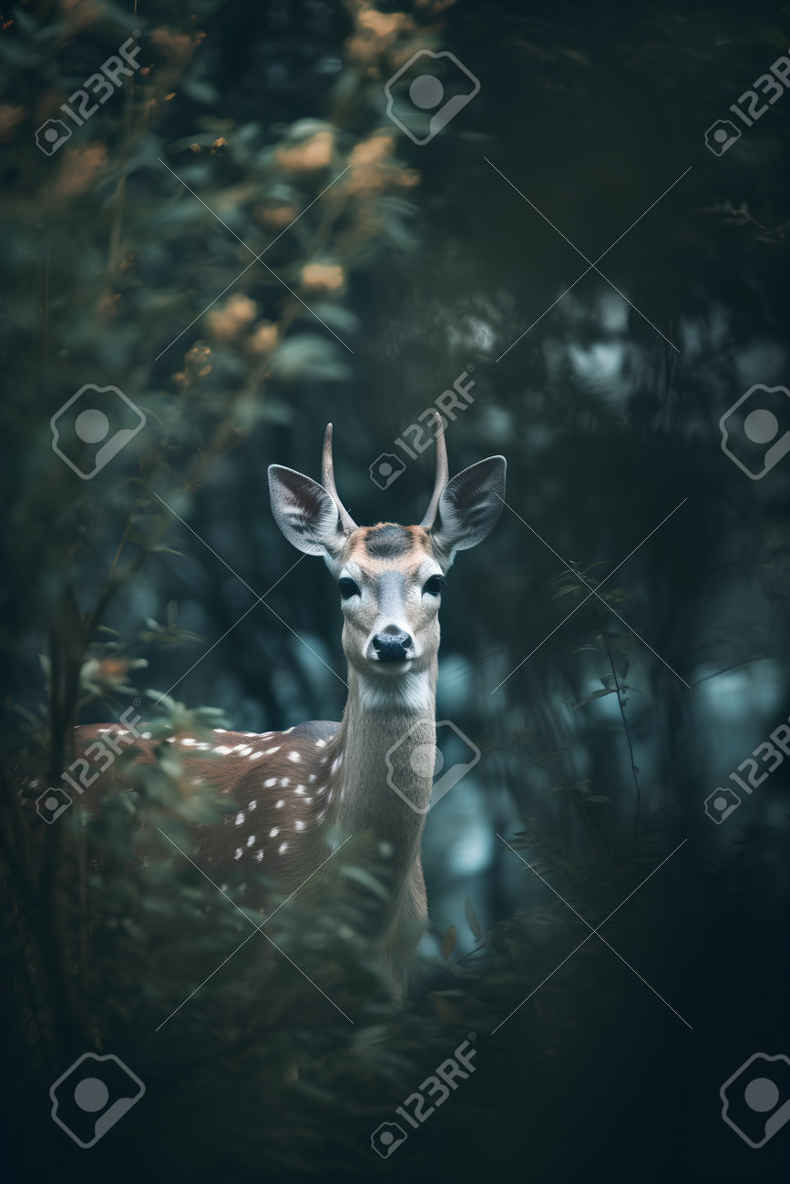 Linda Corça De Cervo De Cauda Branca No Retrato Animal Da Floresta Imagem e  Fotografia Gratuitas 211219795.