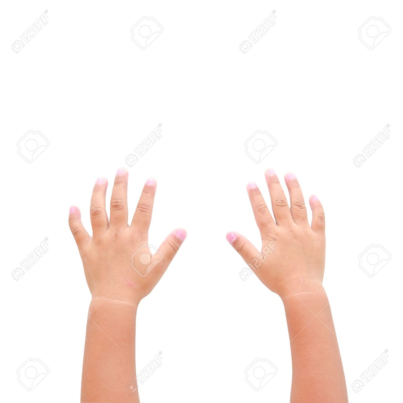 Right and left hands calling for help on blue background - 13069450 Right and left hands calling for help on blue background - 13069450