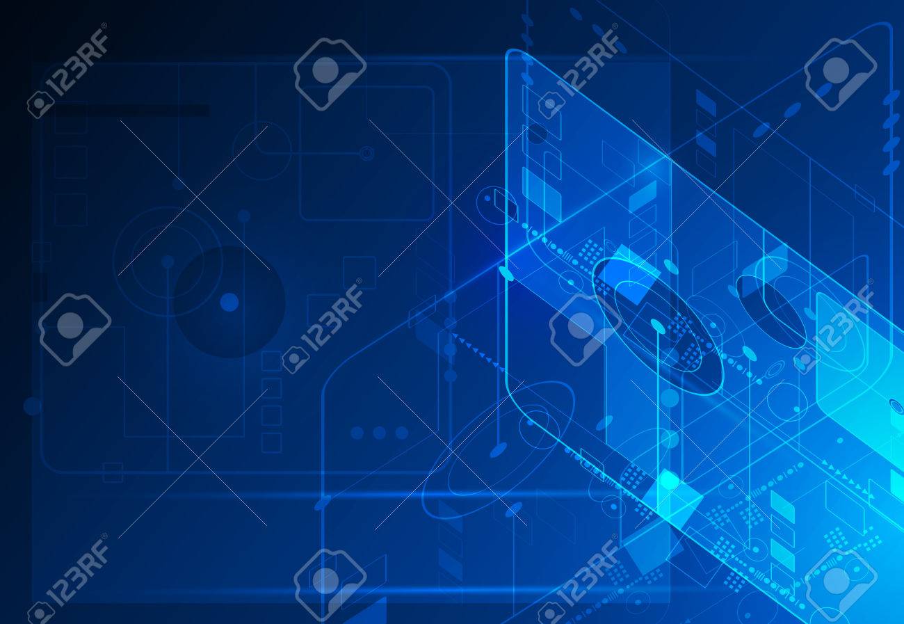 Resume Avenir Concept De Science Technologie Numerique Vecteur Illustration Futuriste De Communication Fond Bleu Electronique Clip Art Libres De Droits Vecteurs Et Illustration Image