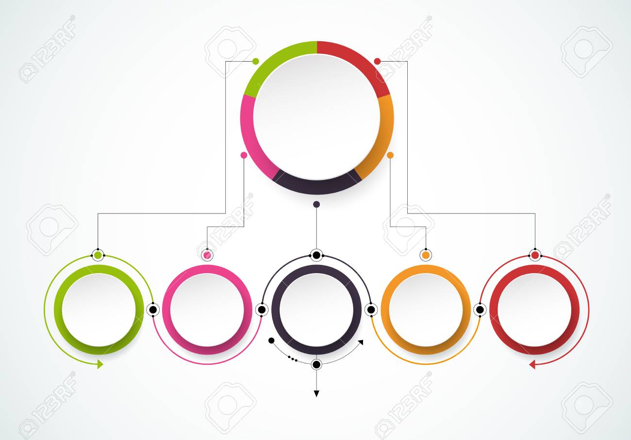 vector infographics design template with 3d paper label integrated